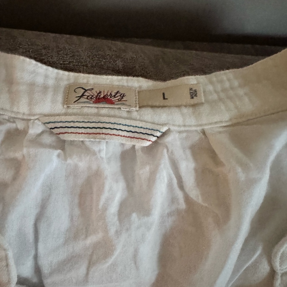 Faherty Kasey Organic Cotton Tiered Dress- White - Picture 3 of 3